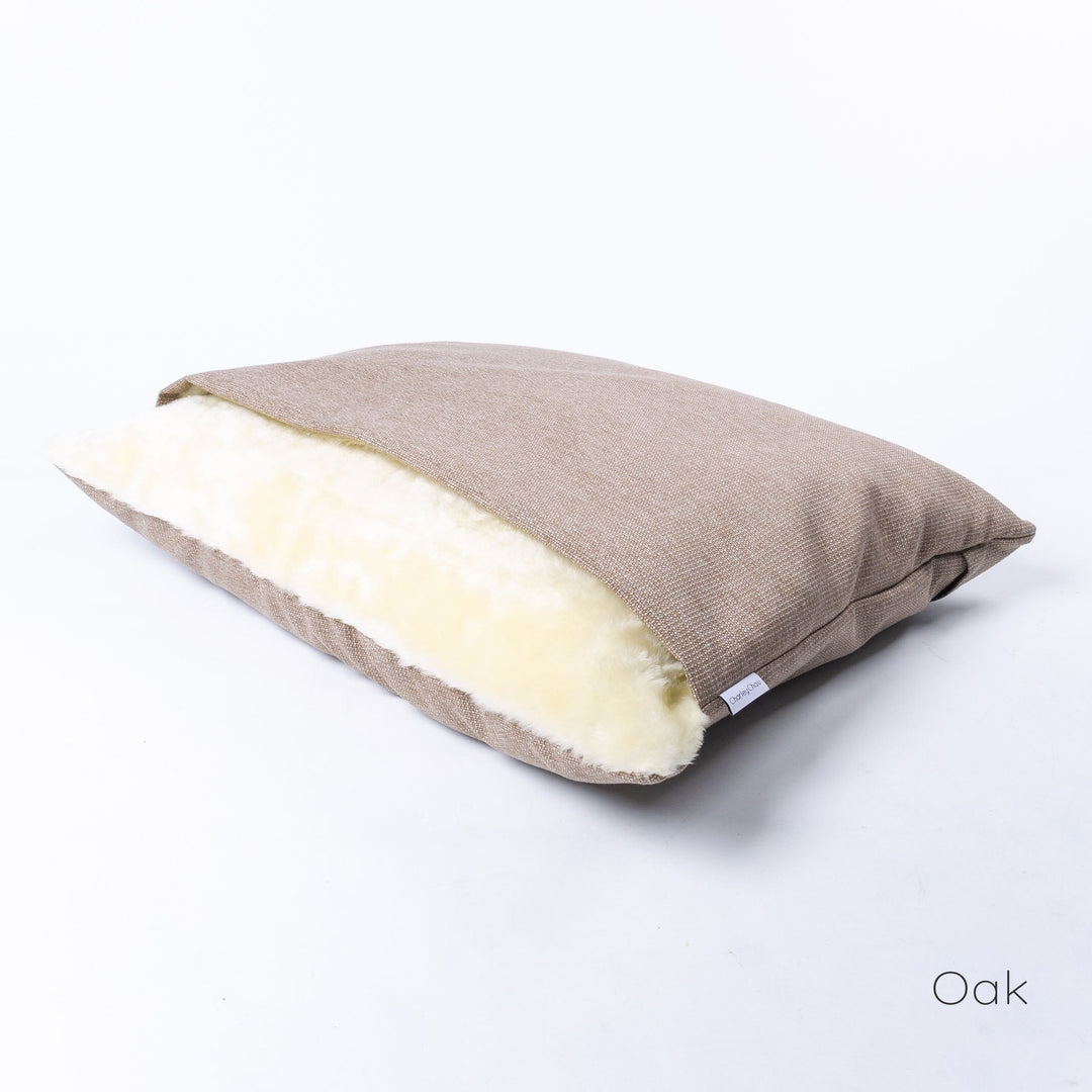 Dog Snuggle Bed - an envelope bed for dogs in Warm Oak by Charley Chau