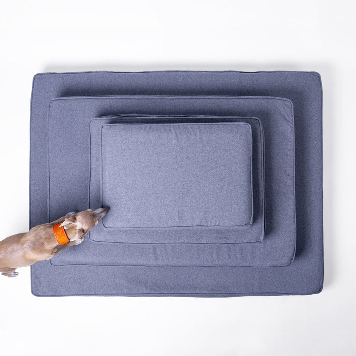 Memory Foam Dog Bed Mattress in four sizes in nimbus grey