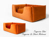 Deeply Dishy Dog Bed by Charley Chau - Velour Tangerine & Claret