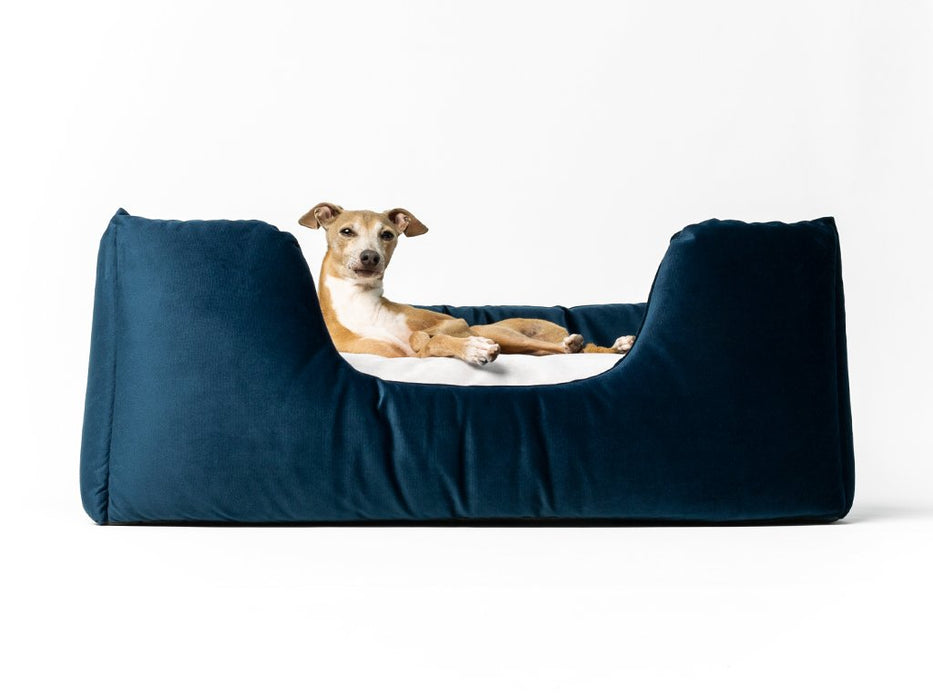 Deeply Dishy Dog Bed by Charley Chau - Velour Midnight & Palest Pink