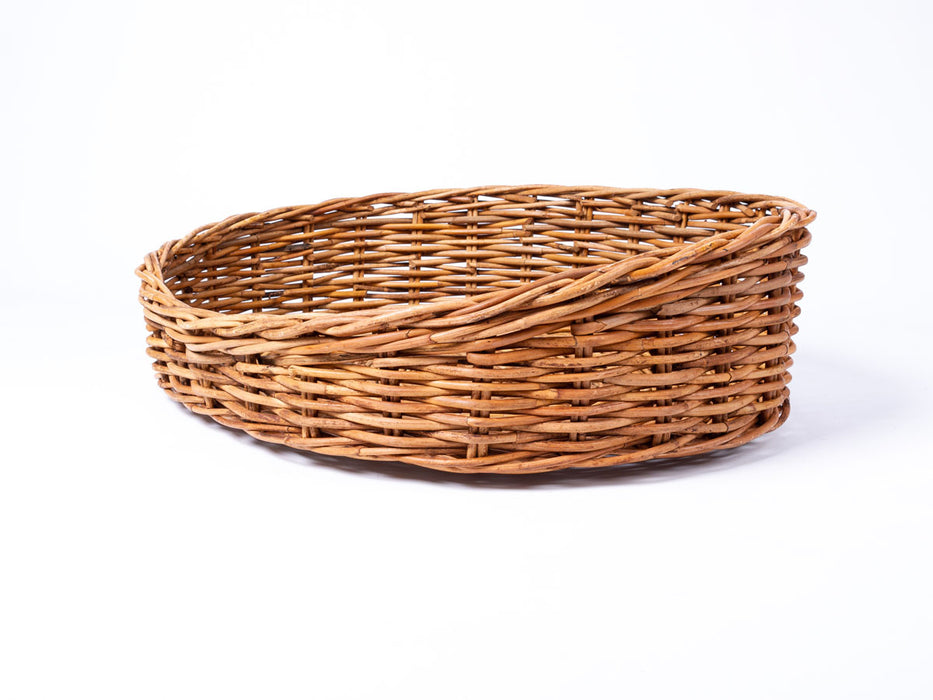 Luxury Dog Bed: Oval Rattan Dog Basket (Natural)