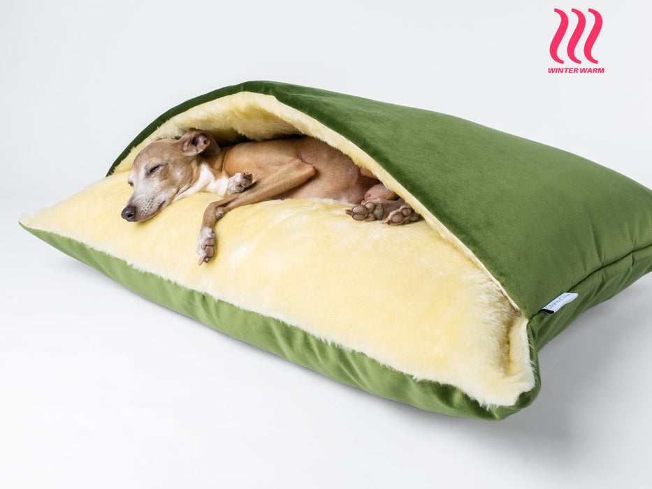 Winter Warm Snuggle Bed in Velour Leaf