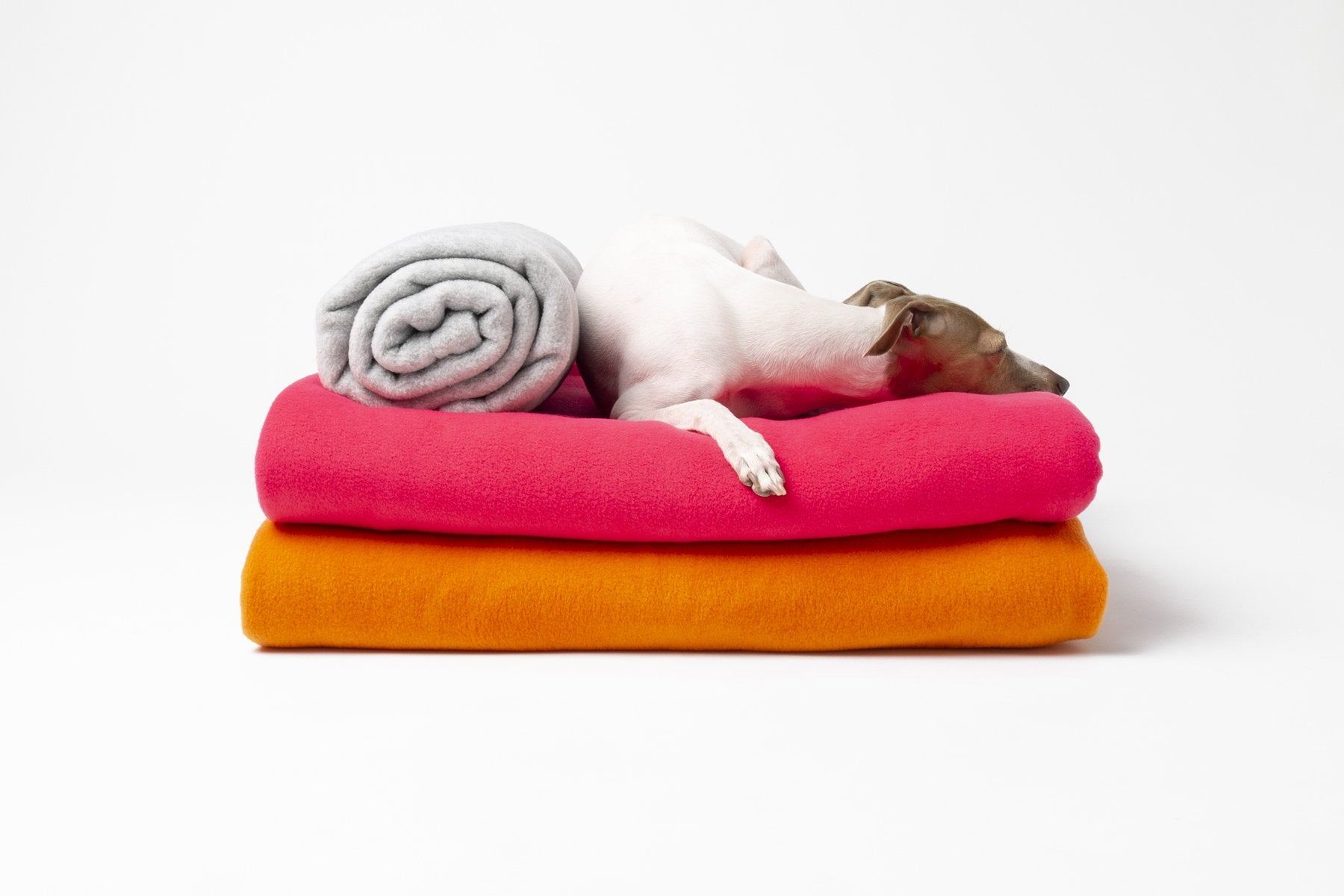 New for A/W 2019 – Double Fleece Dog Blankets in Wisp Grey, Hot Pink and Bright Orange