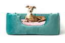 Granny chic and our latest Deeply Dishy Bed in Aquamarine - Charley Chau - luxury dog bedding