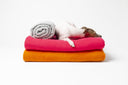 New for A/W 2019 – Double Fleece Dog Blankets in Wisp Grey, Hot Pink and Bright Orange - Charley Chau - luxury dog bedding