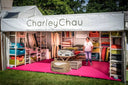 Cahrley Chau luxury dog beds show stand at Burghley Horse Trials