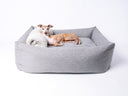 Luxury Bolster Dog Bed by designers Charley Chau in heron grey