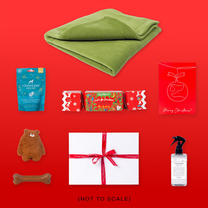 Luxury Dog Christmas Hamper - Double Fleece Blanket Edition