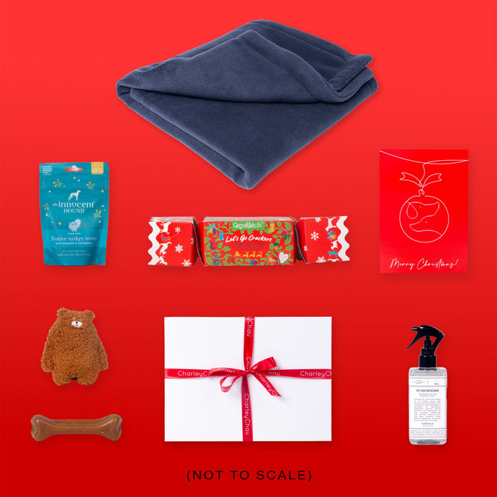 Luxury Dog Christmas Hamper - Double Fleece Blanket Edition