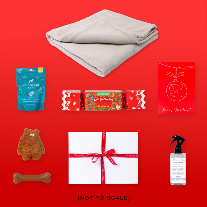 Luxury Dog Christmas Hamper - Double Fleece Blanket Edition