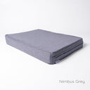 Luxury Orthopaedic Memory Foam Dog Bed Mattress with Anti-Microbial Waterproof Bed Liner in Grey on a white backdrop. 