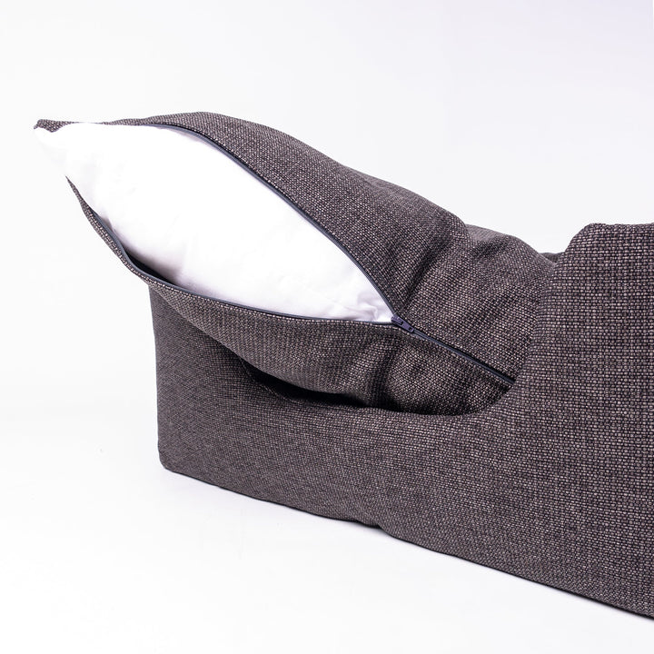 Luxury high-wall dog bed - the Deeply Dishy Bed in Earth - with fully removable bed covers and fully machine washable