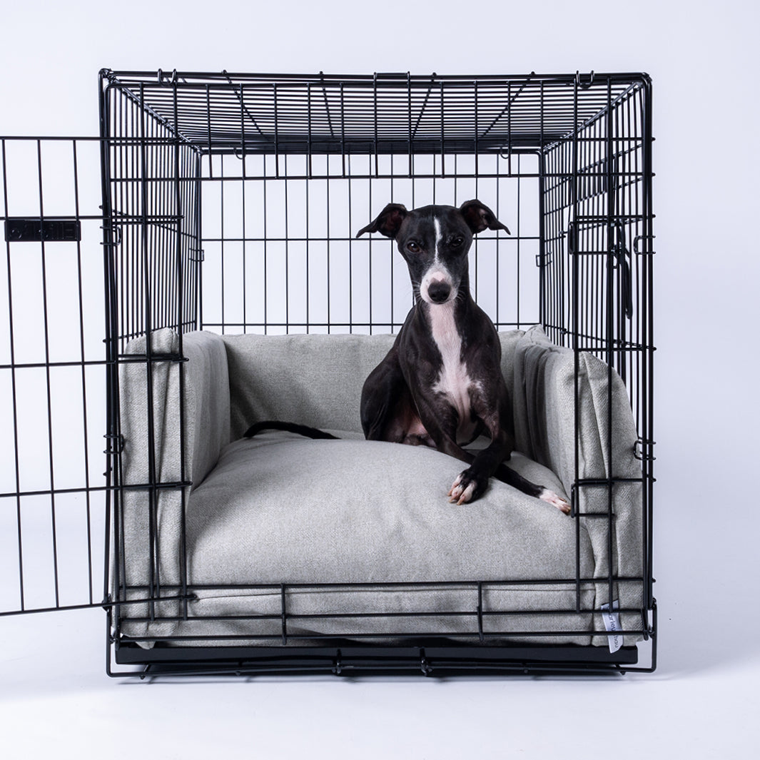 Mattress and Bed Bumper Set for a Dog Crate in Faroe Charley Chau luxury dog bedding