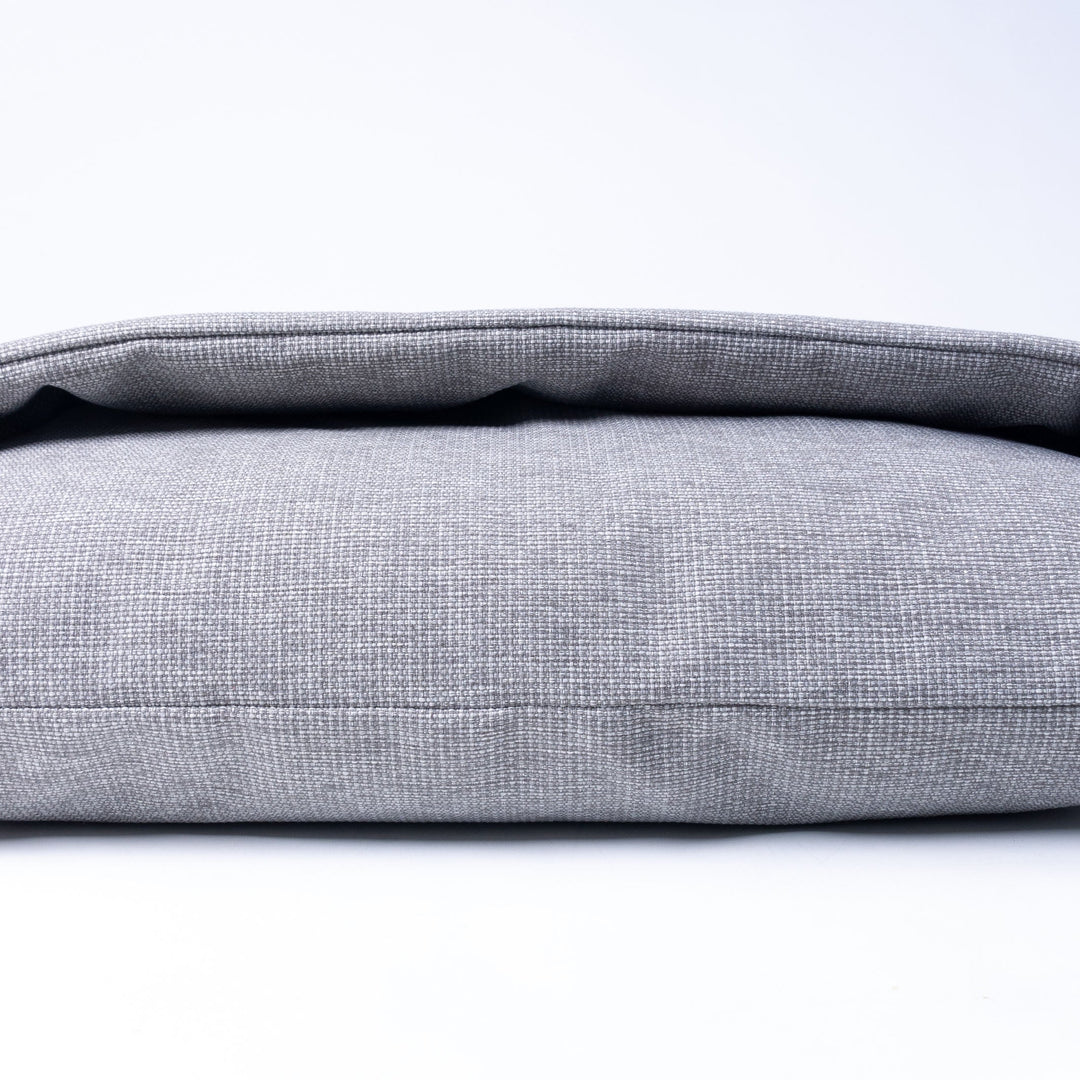 Close up of the front of a Dog Snuggle Bed made specifically for dogs that scratch at their beds as part of their nesting ritual.