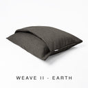 Luxury Dog Snuggle Bed, a cave bed style dog bed byu British designers, Charley Chau, in a dark brown textured upholstery fabric made to be resistant to scratching and scrabblineg on a white background.