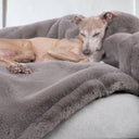 Faux-Fur Dog Blanket in Grey Taupe