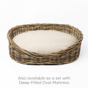 Oval Rattan Dog Baskets - Greywash
