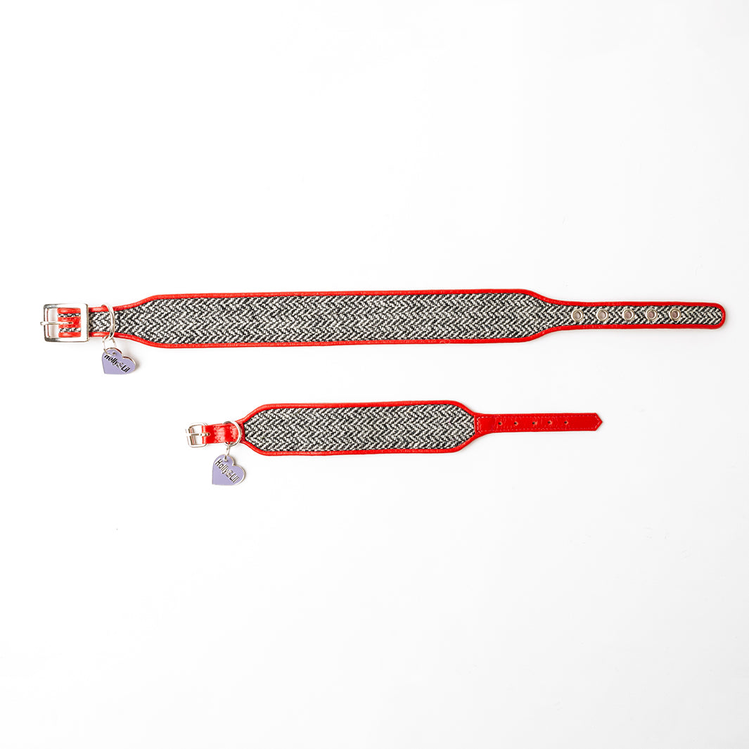 Holly&Lil Harris Tweed Sighthound Dog Collar