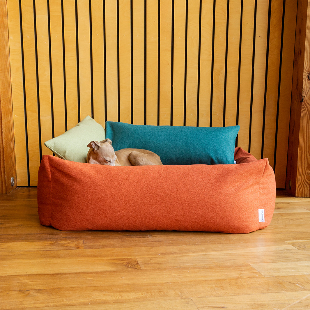 Luxury Dog Bolster Bed by designer Charley Chau in Sienna