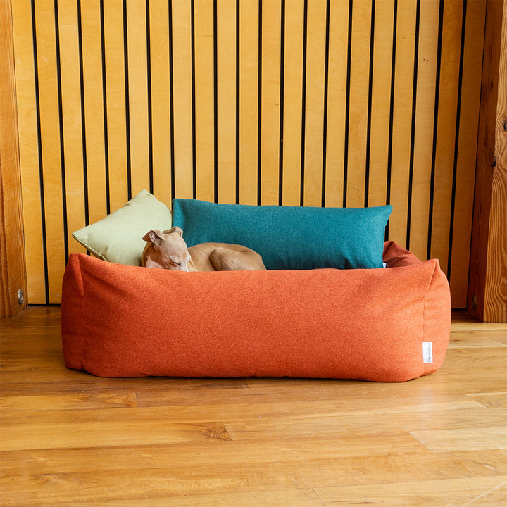 Luxury Dog Bolster Bed by designer Charley Chau in Sienna