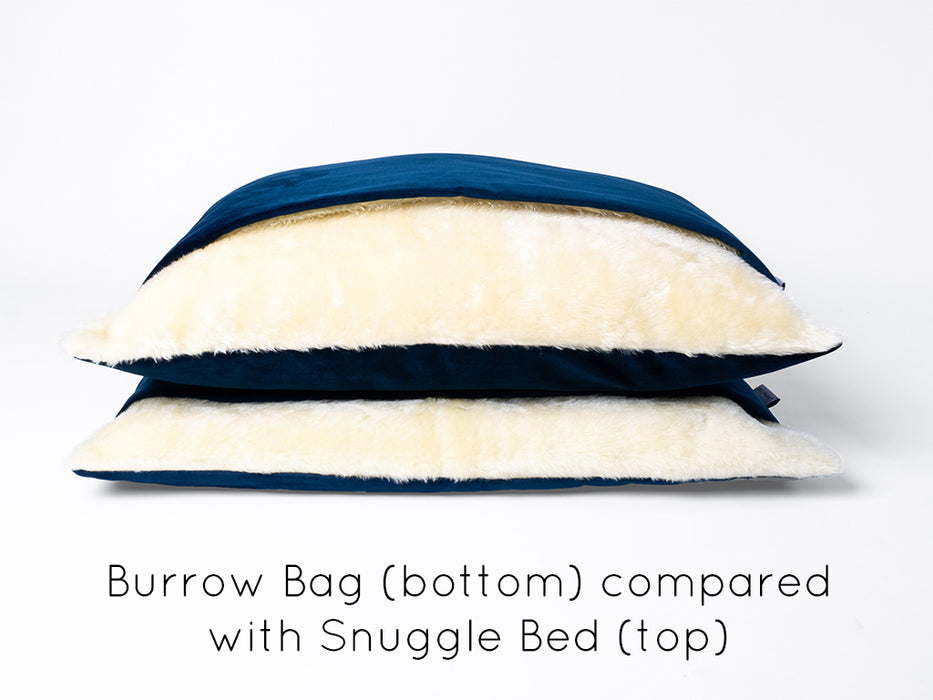 Snuggle Sack / Burrow Bag for Dogs - designer luxury dog bed by Charley Chau in Velour