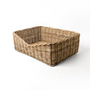 Dressed Greywash Rattan Dog Basket