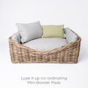 Dressed Greywash Rattan Dog Basket