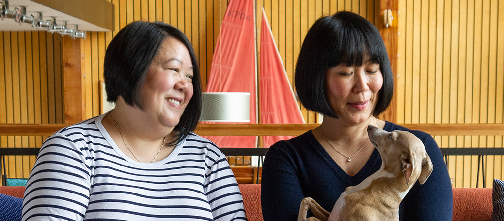 Christine & Jenny Chau, co-founders, Charley Chau luxury dog beds