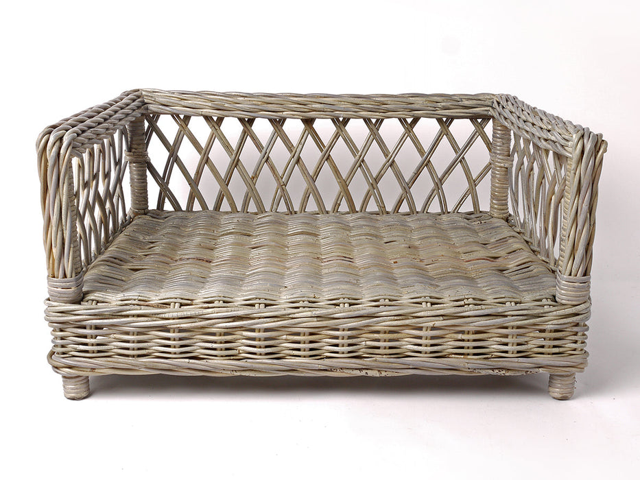 The Raised Rattan Dog Bed