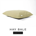 A luxury dog bed mattress in a warm golden oat upholstery fabric with 'HAY BALE' and a black 'Styled To Order' label on a white background; this machine washable dog bed mattress is designed for everyday comfort.