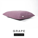 A luxury dog bed mattress in a dusky mauve-purple upholstery fabric with 'GRAPE' and a black 'Styled To Order' label on a white background; this machine washable dog bed mattress is designed for everyday comfort.