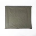 Top-down view of a tough, water-resistant dog crate mattress in olive green Dry Wax Cotton Canvas, shown flat on a white background.