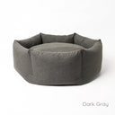 Calming Ducky Donut Dog Bed by Charley Chau in dark grey.