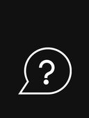 White question mark inside a speech bubble on a black background