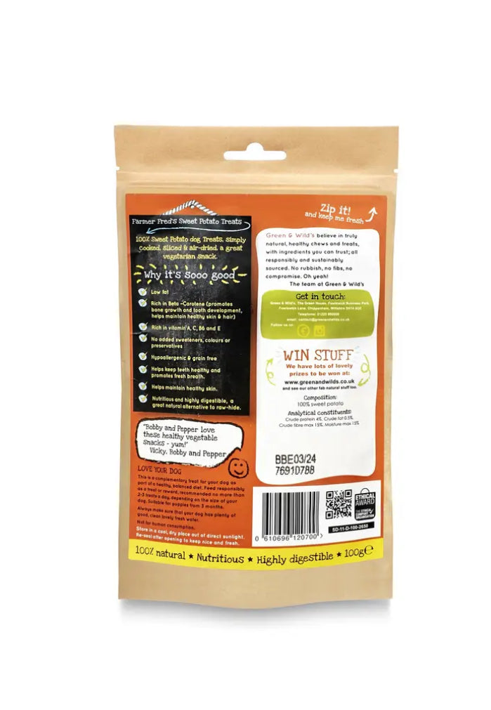 Green & Wild's Sweet Potato Treats for dogs.