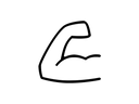 Illustration of a flexed arm muscle on a white background