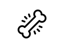Black bone icon on a transparent background