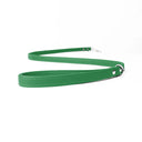 A BRIGHT GREEN handcrafted Leather Dog Lead that is made to last in soft, supple but strong Italian Calf Leather with sturdy and reliable rust-free stainless steel clasp.
