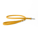 A BRIGHT YELLOW handcrafted Leather Dog Lead that is made to last in soft, supple but strong Italian Calf Leather with sturdy and reliable rust-free stainless steel clasp.
