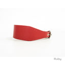 Picture of a handmade to order calf leather Greyhound Collar in Ruby.