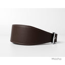 Picture of a handmade to order calf leather Greyhound Collar in Mocha.