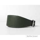 Picture of a handmade to order calf leather Greyhound Collar in Bottle Green.