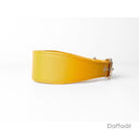 Picture of a handmade to order calf leather Greyhound Collar in Daffodil.