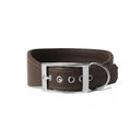 A DARK BROWN Leather Greyhound & Lurcher Whippet Dog collar made to fit any sighthounds and long dog breeds with a wide front that tapers to the back for comfort and safety. The Leather Greyhound Collar is made-to-order in England from fine Italian Calf Leather for a dog collar made to last. 