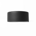 A BLACK Leather Greyhound & Lurcher Whippet Dog collar made to fit any sighthounds and long dog breeds with a wide front that tapers to the back for comfort and safety. The Leather Greyhound Collar is made-to-order in England from fine Italian Calf Leather for a dog collar made to last. 