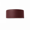 A BURGUNDY Leather Greyhound & Lurcher Whippet Dog collar made to fit any sighthounds and long dog breeds with a wide front that tapers to the back for comfort and safety. The Leather Greyhound Collar is made-to-order in England from fine Italian Calf Leather for a dog collar made to last. 