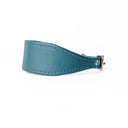 A TEAL Leather Italian Greyhound Dog Collar, with a sighthound collar cut where the front is wider than the back. The Italian Greyhound Collar is handcrafted in England and made to last from fine Italian Calf Leather available in eighteen colours.