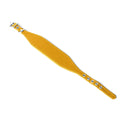 A BRIGHT YELLOW Leather Italian Greyhound Dog Collar, with a sighthound collar cut where the front is wider than the back. The Italian Greyhound Collar is handcrafted in England and made to last from fine Italian Calf Leather available in eighteen colours.
