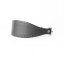 A GREY Leather Italian Greyhound Dog Collar, with a sighthound collar cut where the front is wider than the back. The Italian Greyhound Collar is handcrafted in England and made to last from fine Italian Calf Leather available in eighteen colours.