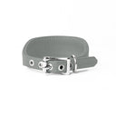 A PALE GREY Leather Italian Greyhound Dog Collar, with a sighthound collar cut where the front is wider than the back. The Italian Greyhound Collar is handcrafted in England and made to last from fine Italian Calf Leather available in eighteen colours.